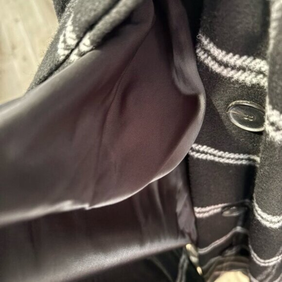 MANGO CHECKERED LONG WOOL BLEND COAT- XS - Picture 7 of 9